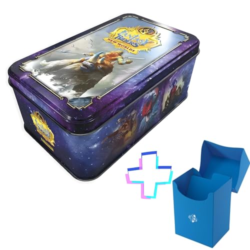 Fantasy Riders Cartas Caja metálica Tin Box 2023 New Worlds - Juego de Mesa de cromos de Panini - Caja de Metal Lata con 50 Cartas - 10 exclusivas Plateadas con Regalo Caja para repetidas