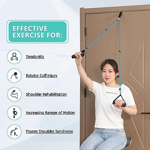 Fanwer Polea Hombro, Poleas Rehabilitacion Hombro para Fisioterapia, Cuerda para Gimnasio Polea Isocinetica, Cuerdas Ejercicio Puerta para Rehabilitación, Ejercicio y Prevención de Lesiones