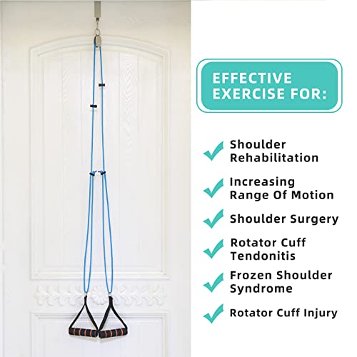 Fanwer Polea Hombro, Poleas Rehabilitacion Hombro para Fisioterapia, Cuerda para Gimnasio Polea Isocinetica, Cuerdas Ejercicio Puerta para Rehabilitación, Ejercicio y Prevención de Lesiones