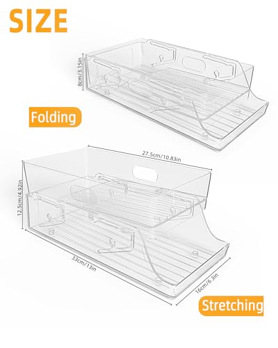 FAOKZE Organizador de nevera dispensador de latas, organizador de latas para despensa, organizador de nevera de 2 niveles, organizador de nevera de 2 niveles, para latas de bebida de 250ml/500ml