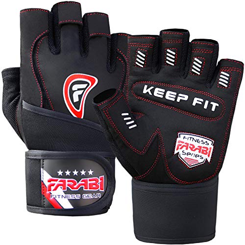 Farabi Weight Lifting Gloves Weight Training Gloves Gym Fitness Exercise Lifting Gloves (Large)