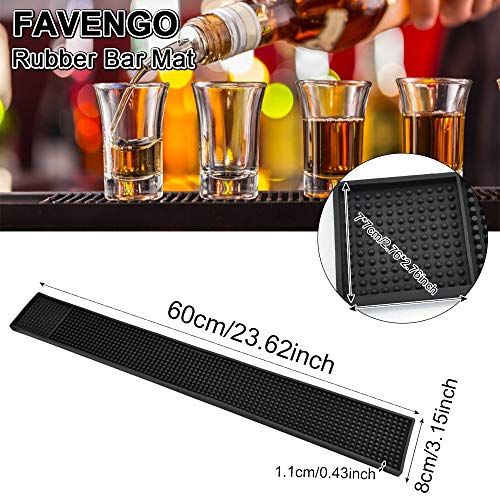 FAVENGO 2 Pcs Bar Mat Tapete Barra Bar Tapete para Vasos Alfombrilla Barra Bar Tapete Escurridor Vasos Bar Runner Negro Alfombrilla de Barra de Bar Cerveza Alfombrilla de Goma para Barra para Beibida