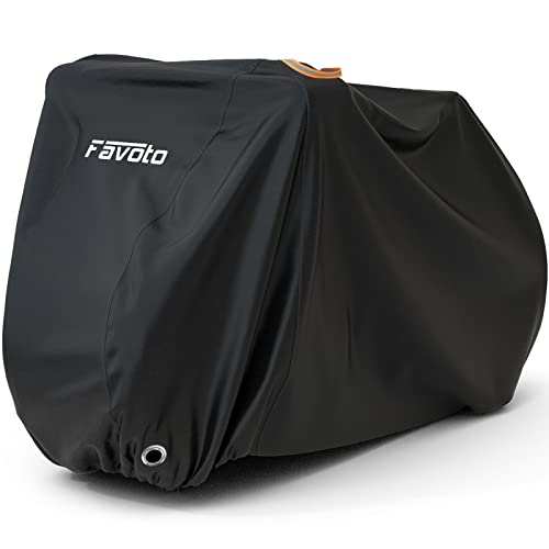 Favoto Funda para Bicicleta Exterior para 2-3 Bicicletas, 210T Tela Poliéster Cubierta Protector Impermeable contra Lluvia UV Polvo Nieve para Montaña Carretera, 200x105x110cm Negro