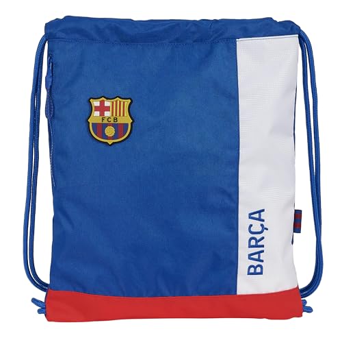 F.C. BARCELONA 2ª EQUIPACIÓN - Mochila Saco Deportivo, Cierre de Cordones, Mochila, Ideal para Niños de Diferentes Edades, Cómoda y Versátil, Calidad y Resistencia, 35x45 cm, Color Azul y Granate