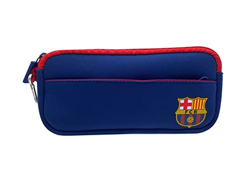 FC BARCELONA - Estuche de Neopreno Juvenil, Portatodo con Cremallera, Color blaugrana, Producto Oficial (CyP Brands)