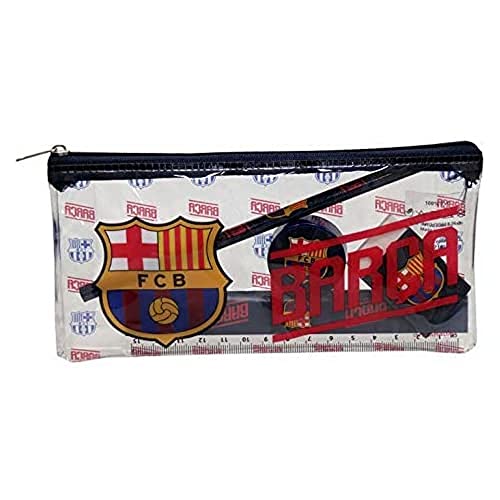 FC BARCELONA - Estuche Portatodo, Material Escolar y Oficina, Para Niños y Niñas, Con Cremallera, (CyP Brands).