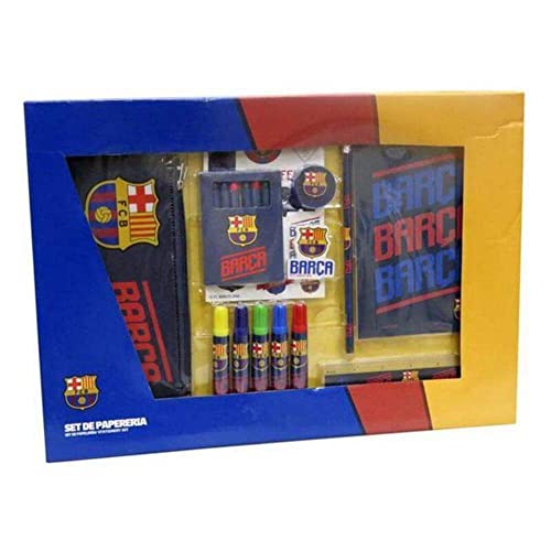 FC BARCELONA - Set de Papelería de 20 piezas, Material Escolar, Para Niños, Accesorio Multicolor, Producto Oficial (CyP Brands)