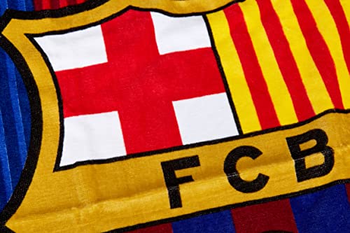 Fc Barcelona Toalla, 100% Algodón, Azulgrana, 70 x 140 cm