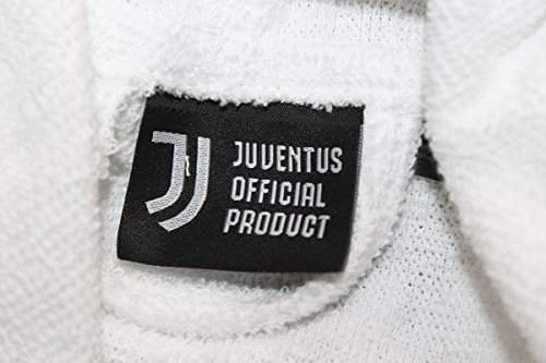 FC Juventus Logo 2017/18- albornoz con capucha, producto oficial, para niños de 6, 8, 10, 12, y 14 años. Negro. 100% tela de toalla de puro algodón, color blanco y negro ANNI 8 / 10