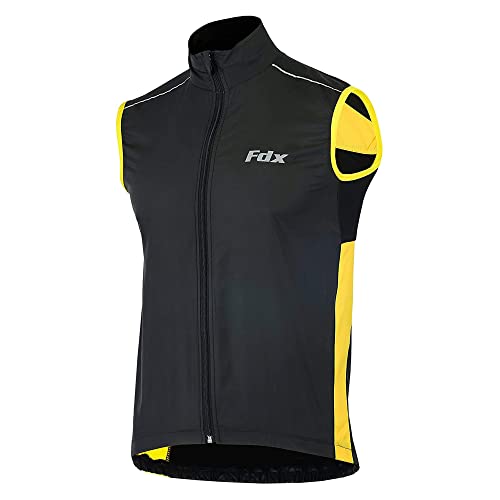 FDX Chaleco de ciclismo para hombre, ligero, sin mangas, transpirable, reflectante, a prueba de viento, para correr, hacer senderismo, MTB, ir al gimnasio y montar en bici, resistente al agua