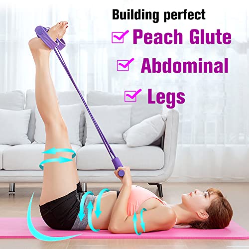 Feezi - Cuerda elástica con pedal de pie, para abdominal, pierna, cintura para gimnasio, yoga, fitness