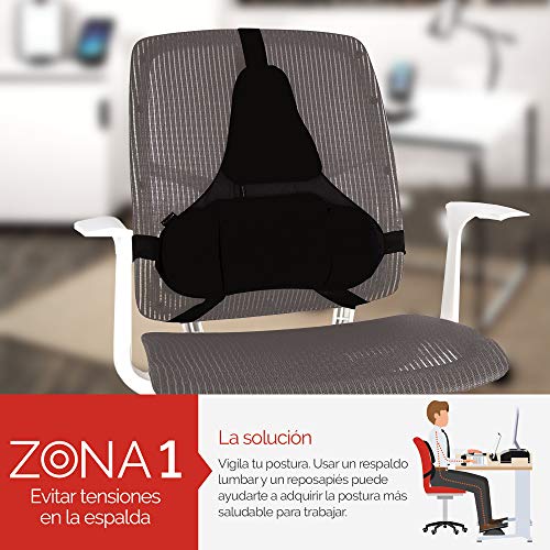 Fellowes Professional Series - Cojín lumbar ergonómico, Proporciona Apoyo Lumbar para la Espalda, Protección antibacteriana, color negro