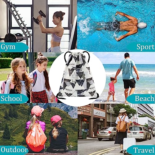 FenFang Mochilas de Cuerdas Pequeña, Bolso Mochila Deportiva Casual, Bolsas de Cuerdas Gimnasio Mujer Hombre, Saco Playa Talega Deporte Escolares con Cordón Gymsack Bolsillo Niños Niñas (Blanco)