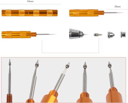 Fengda BD-778 Kit de limpieza completa para aerógrafo, bote de limpieza con soporte, 5 cepillos de limpieza, 5 púas de limpieza, 1 aguja de lavado