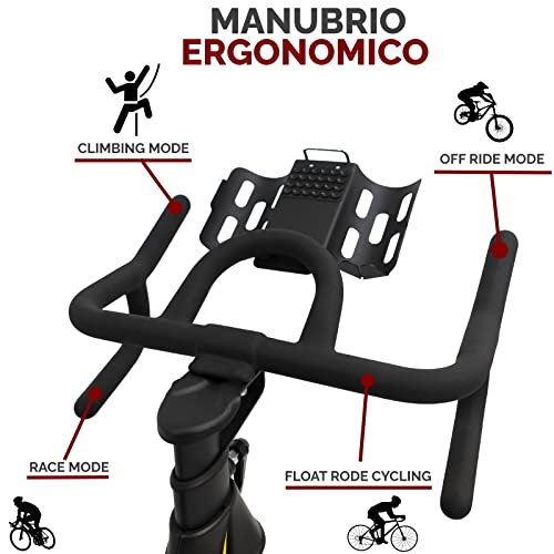 FFitness Indoor Spinning Bike Carenada con freno magnético y volante 13 kg | Bicicleta Cycling para entrenamiento en casa