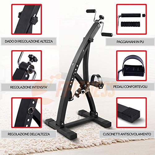 FFitness Pedalero brazos piernas FMMD408N rehabilitación doble ciclo mini bicicleta gimnasia pasiva bicicleta manillar pantalla casa casa gimnasio