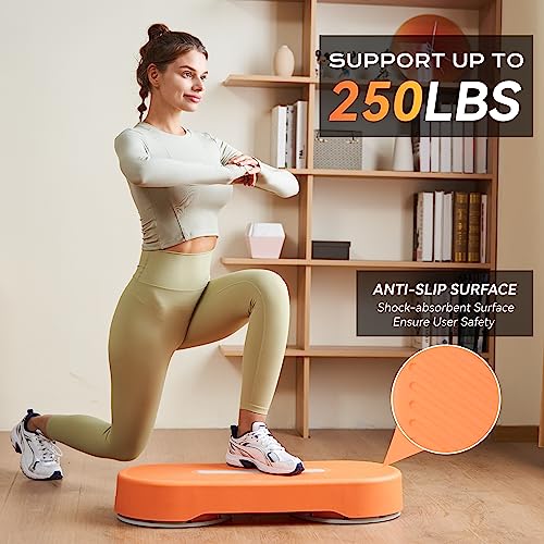 Fiar Steps de Aerobic Para Fitness Stepper - 3 Alturas Ajustables y Superficie Antideslizante Steps de Aerobic, Accesorios Para Fitness y Ejercicio