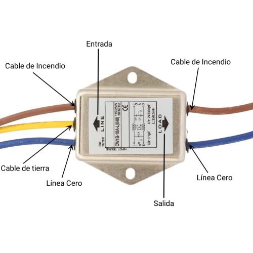 Filtro Monofásico, Filtro EMI Filtros de Interferencia Electromagnética de Potencia Filtro de Fuente de Alimentación 125/250 V CW1B-10A-L