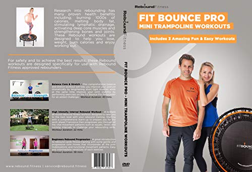 Fit Bounce Pro Mini Trampoline Ejercicio DVD | Incluye 3 fantásticos entrenamientos de rebote para fitness y pérdida de peso | Divertidos ejercicios de trampolín en interiores