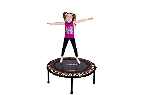 Fit Bounce Pro XL Rebounder Mini Trampolín Silencioso con Cuerda Elástica Aparato para Ejercicio Cardiovascular Salto de. Incluye DVD y Bolsa de Almacenamiento.