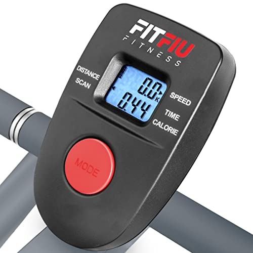 FITFIU Fitness BELI-90 - Bicicleta Elíptica con Disco inercia de 5kg, 8 Niveles de Resistencia, Pedales Antideslizantes Pantalla LCD, Bicicleta Fitness Entrenamiento Indoor