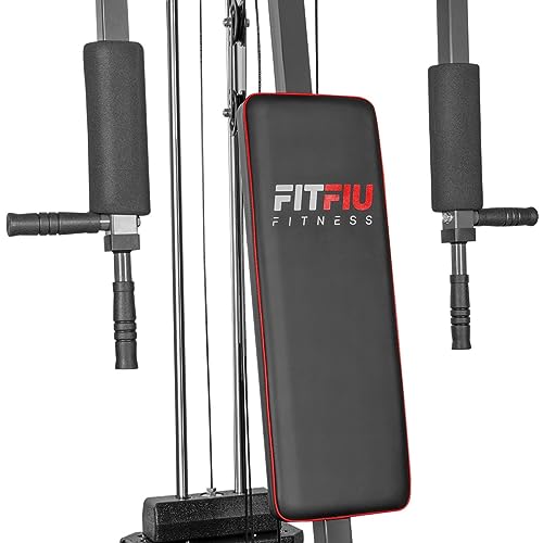 Fitfiu Fitness GYM-100 - Máquina multiestación Musculación para Entrenamiento Gimnasio con Pesas Fitness, Estación de Mariposa, Ejercicios Remo, Hombros, Espalda, Bíceps, Tríceps, Cuadríceps, Piernas