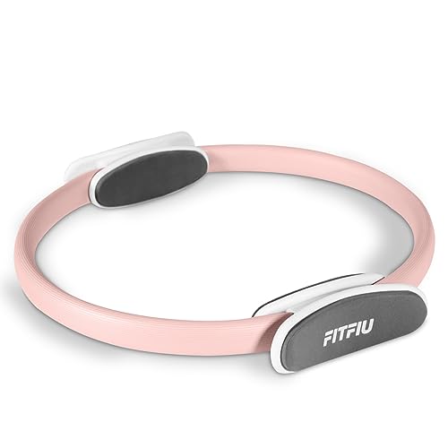 Fitfiu Fitness KITWELL-400 - Pack de 4 Accesorios Yoga Pilates Color Rosa Que Incluye Esterilla, Bloque, aro y Correa