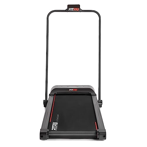 Fitfiu Fitness MC-120 - Cinta de Correr Plegable de Velocidad Ajustable hasta 10km/h, Superficie Carrera 40x110cm,con Pantalla LED, pulsómetro y Pantalla LCD y conectividad con KINOMAP