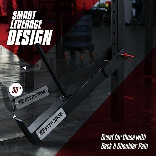 FitForge Accesorio para Sentadillas de cinturón para Rack – Accesorio de Soporte de Sentadillas para Ahorro de Espacio – Soporte de Sentadillas de Jaula de Potencia Adicional para Gimnasio en casa,