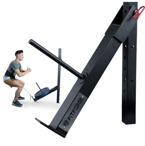 FitForge Accesorio para Sentadillas de cinturón para Rack – Accesorio de Soporte de Sentadillas para Ahorro de Espacio – Soporte de Sentadillas de Jaula de Potencia Adicional para Gimnasio en casa,