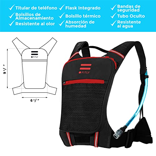 FITLY Minimalist Running Pack | Mochila para Correr Unisex con Soporte para el teléfono, Almacenamiento y cinturón torácico | para Llevar Objetos personales al Correr | Equipo para Correr