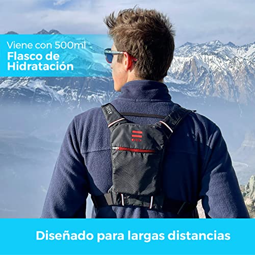 FITLY Minimalist Running Pack | Mochila para Correr Unisex con Soporte para el teléfono, Almacenamiento y cinturón torácico | para Llevar Objetos personales al Correr | Equipo para Correr