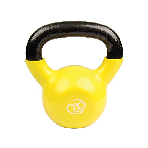 Fitness Mad Kettlebell - Pesa rusa de ejercicio y fitness, color amarillo, peso 6 kg