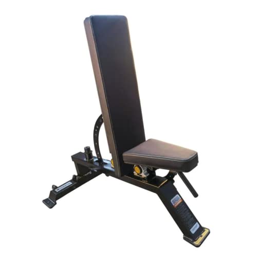 Fitness Tech - Banco de Musculación Ajustable Profesional - Entrenamiento de Alta Resistencia - Ejercicio Completo - Banca y Press de Barra - 38 Kg