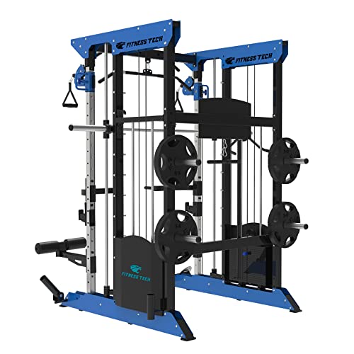 Fitness Tech - Máquina Musculación Multipower - Smith Machine F12 - Entrenamiento Completo - Alta Resistencia - 175x210x232 Cm