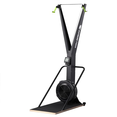 Fitness Tech - Máquina Ski Erg con Plataforma - Entrenamiento Completo de Musculación y Cardio - Entrenamiento de Alta Resistencia - 130 X 60 X 214 Cm