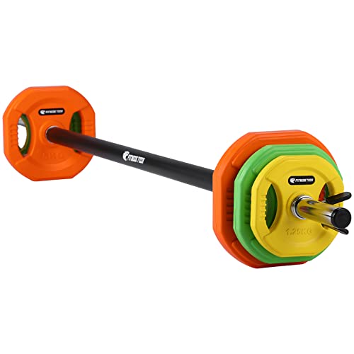 Fitness Tech - Set Completo de Pesas y Barra - Body Pump - Entrenamiento Funcional - Definición, Musculación y Entrenamiento (20KG)