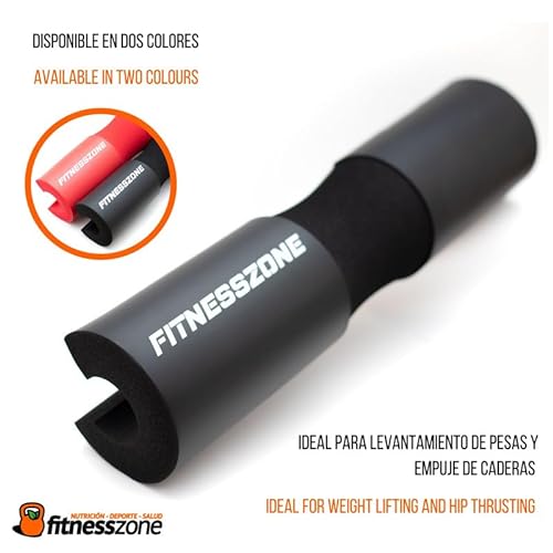 Fitness Zone - Almohadilla Barra Gimnasio - para el Levantamiento de Pesas - Almohadilla de Protección para Cuello y Hombros - Protector Acolchado para Sentadillas y Hip Thrust - Negro