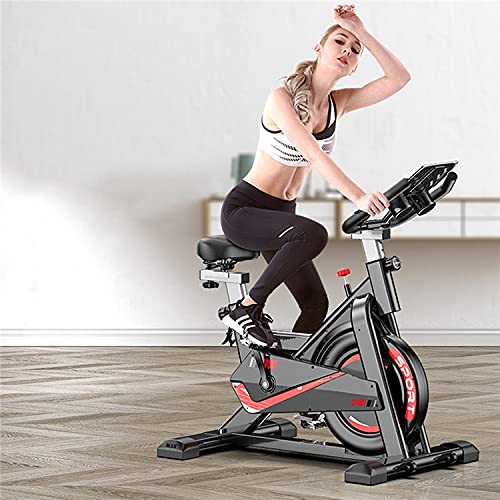 FitnessTech - Bicicleta Spinning Saman - Bicicleta Indoor con Volante de Inercia y Pantalla LCD con Pulsómetro -