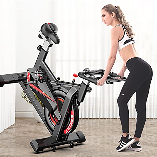 FitnessTech - Bicicleta Spinning Saman - Bicicleta Indoor con Volante de Inercia y Pantalla LCD con Pulsómetro -