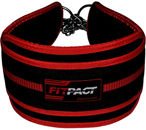 FITPACT Cinturón de inmersión con cadena ajustable de acero inoxidable de 30 pulgadas para levantamiento de potencia, culturismo, levantamiento de pesas, peso muerto, mentón con peso, entrenamiento de