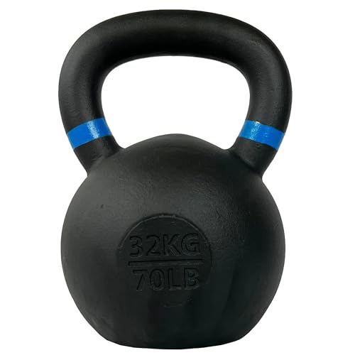 FIURI Pesa Rusa, Kettlebell de Hierro Fundido, 4Kg - 32Kg, para Entrenamiento Total del Cuerpo, Base Plana, Mango Ergonómico, Ejercicio, Crossfit, Gimnasio