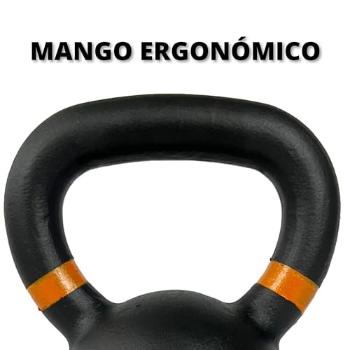 FIURI Pesa Rusa, Kettlebell de Hierro Fundido, 4Kg - 32Kg, para Entrenamiento Total del Cuerpo, Base Plana, Mango Ergonómico, Ejercicio, Crossfit, Gimnasio