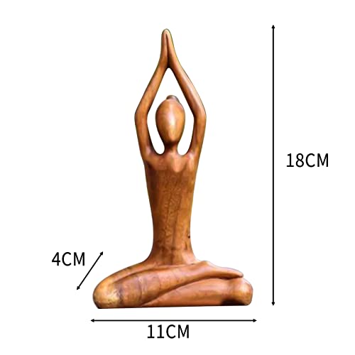 FIYSON Figura de escultura de yoga para mujer, escultura de talco, yoga, estatuas de yoga de polirresina, decoración para el hogar, sala de estar, regalo para amantes del yoga, 18 cm (estilo 2)