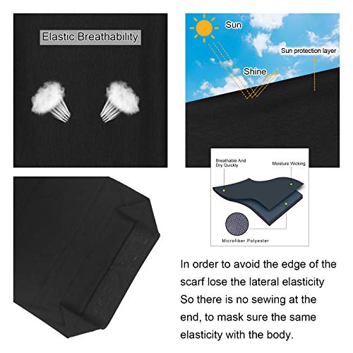 flintronc Pañuelos Cabeza Elástica,6 Piezas Multifunción Bufand Bandana con 6 Colores, Resistente al Viento Transpirable, Protección UV Tubular Pañuelo para El Cuello para Ciclismo, Senderismo