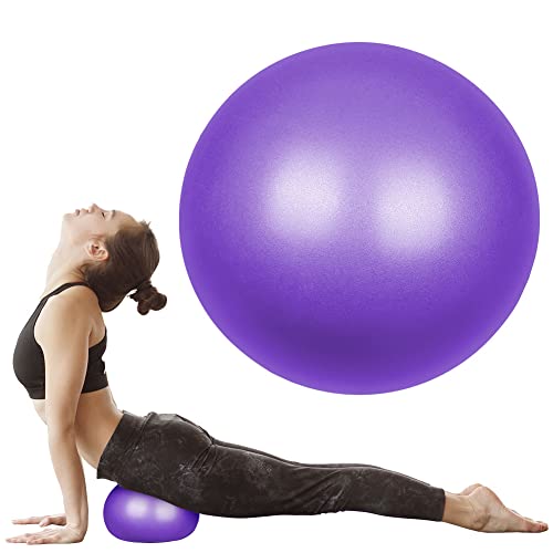 flintronic Pelota de Yoga, Mini Pelota de Pilates, 25 cm / 9,4 Pulgadas, Fitness, Pilates, Embarazo y Sentarse, Fitball, Equilibrio, Entrenamiento, 55cm 65cm, Hinchador Incluido