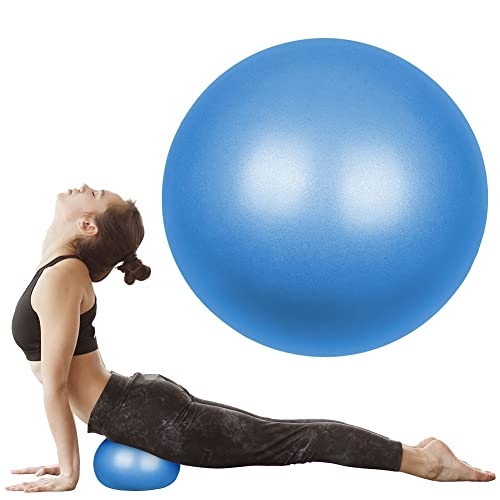 flintronic Pelota de Yoga, Mini Pelota de Pilates, 25 cm / 9,4 Pulgadas, Fitness, Pilates, Embarazo y Sentarse, Fitball, Equilibrio, Entrenamiento, 55cm 65cm, Hinchador Incluido