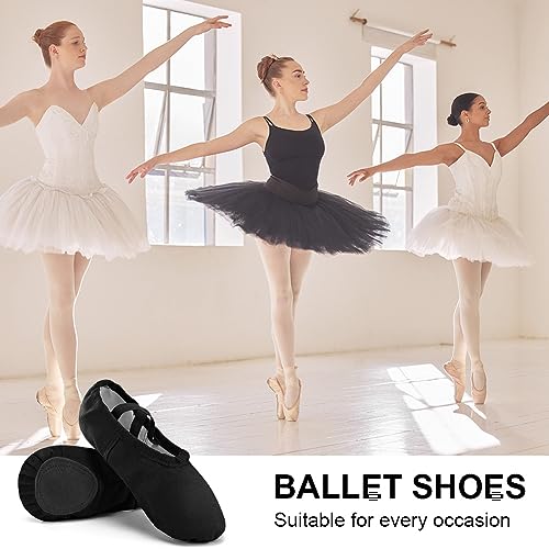 flintronic Zapatillas de Ballet, Suela Partida de Cuero Calzado de Danza, Zapatillas de Ballet Canvas Dance Zapatos Split, Transpirable Zapatos de Ballet Zapatillas de Ballet, para Niña y Mujer