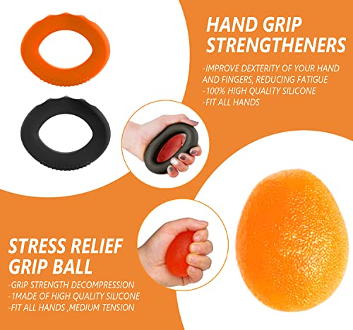 Fortalecedor de agarre de mano,hand grip antebrazo fortalecer, 10 piezas de entrenador de antebrazo con agarre de resistencia ajustable, fortalecedor de muñeca, gyroball ejercitador estirador de dedos