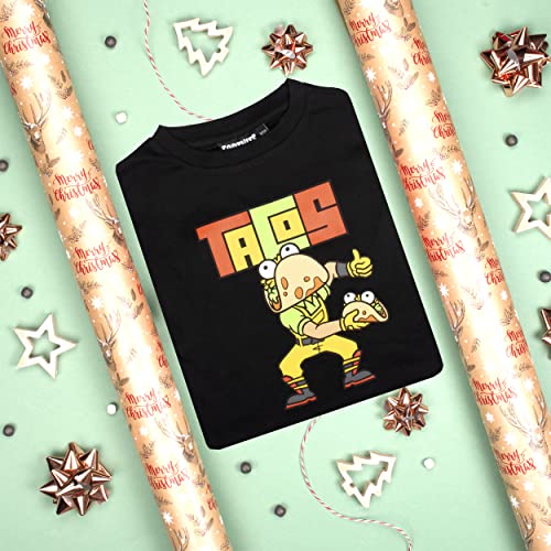 Fortnite - Pijama Niños - Pijama Negro Motivo Tacos Pijama 100% Algodón - Pijama Teen - Mercancía Oficial 16 Años